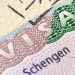 European Schengen visa stamp in the passport