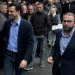 Kryetari i PD, Lulzim Basha, Fatmir Mediu, Agron Shehaj, Gazmend Bardhi, gjate nje tubimi perpara Drejtorise se Policise se Tiranes, ku kane kerkuar lirimin e protestuesve te ndaluar pas protestes se djeshme te opozites./r/n/r/nDP leader Lulzim Basha, Fatmir Mediu, Agron Shehaj, Gazmend Bardhi, during a protest in front of Tirana's Police Headquarter, demanding the release of protesters detained after yesterday's opposition protest.